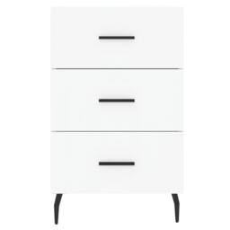 Berkfield Home Modern Bedside Cabinet White 40x40x66 cm Engineered Wood - Size: 40 x 40 x 66 cm - thumbnail 5