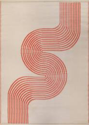 THE RUGS Reversible Weatherproof Outdoor Rug Wavy Lines Urban 1010 in Terracotta - Size: 90 cm x 150 cm - thumbnail 4
