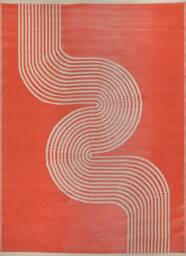 THE RUGS Reversible Weatherproof Outdoor Rug Wavy Lines Urban 1010 in Terracotta - Size: 90 cm x 150 cm - thumbnail 2