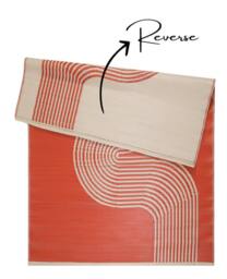 THE RUGS Reversible Weatherproof Outdoor Rug Wavy Lines Urban 1010 in Terracotta - Size: 90 cm x 150 cm - thumbnail 3