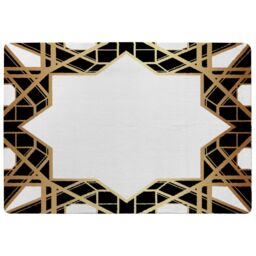 Benjamin Tate Design Art Deco Star Border Designer Rug in Natural - Size: Large - thumbnail 1