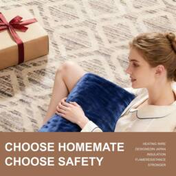 Alivio Premium Electric Heated Blanket with 7 Heat Levels & 9 Timer Modes in Dark Navy - Size: 130 cm x160 cm - thumbnail 5