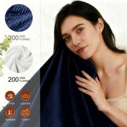 Alivio Premium Electric Heated Blanket with 7 Heat Levels & 9 Timer Modes in Dark Navy - Size: 130 cm x160 cm - thumbnail 2