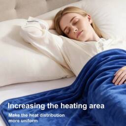 Alivio Premium Electric Heated Blanket with 7 Heat Levels & 9 Timer Modes in Dark Navy - Size: 130 cm x160 cm - thumbnail 4