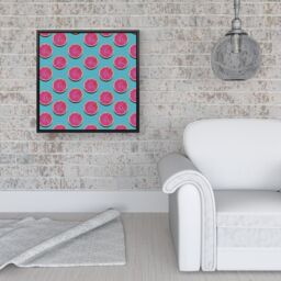 Warren Reed - Designer Fruity Pattern Of Pink Grapefruit Framed Canvas in Black - Size: w10 inch x h10 inch - thumbnail 2