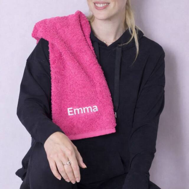 Duncan Stewart Personalised Gym Towel in Pink - image 1