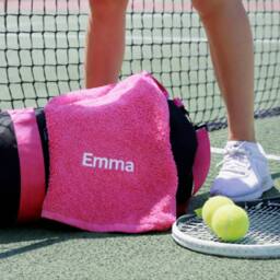Duncan Stewart Personalised Gym Towel in Pink - thumbnail 2