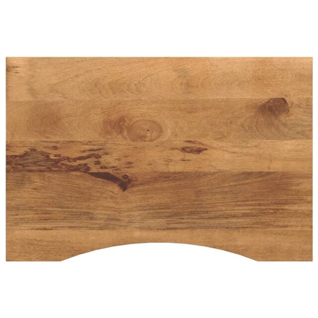 Berkfield Home Desk Top with Curve 80x60x2.5 cm Solid Wood Rough Mango in Brown - image 1