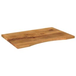 Berkfield Home Desk Top with Curve 80x60x2.5 cm Solid Wood Rough Mango in Brown - thumbnail 2