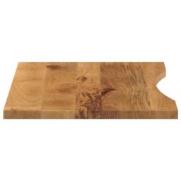 Berkfield Home Desk Top with Curve 80x60x2.5 cm Solid Wood Rough Mango in Brown - thumbnail 4