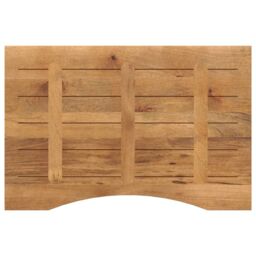 Berkfield Home Desk Top with Curve 80x60x2.5 cm Solid Wood Rough Mango in Brown - thumbnail 5
