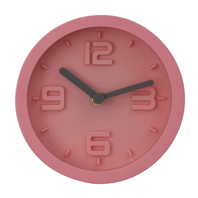 Orsina Elko Embossed Wall Clock in Pink - image 1
