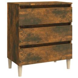 Berkfield Home Sideboard Smoked Oak 60x35x69 cm Engineered Wood in Brown - Size: 60 x 35 x 69 cm - thumbnail 3