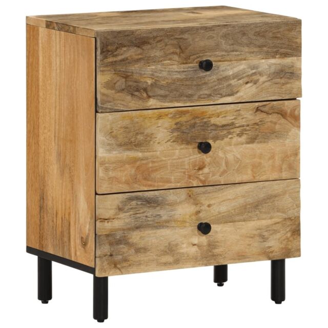 Berkfield Home Bedside Cabinet 50x33x60 cm Solid Wood Mango in Brown - Size: 50 x 33 x 60 cm - image 1