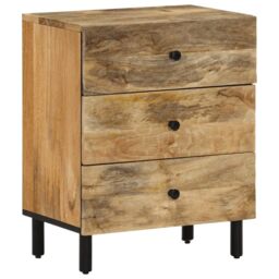 Berkfield Home Bedside Cabinet 50x33x60 cm Solid Wood Mango in Brown - Size: 50 x 33 x 60 cm - thumbnail 1
