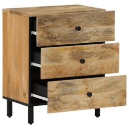 Berkfield Home Bedside Cabinet 50x33x60 cm Solid Wood Mango in Brown - Size: 50 x 33 x 60 cm - thumbnail 2