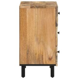 Berkfield Home Bedside Cabinet 50x33x60 cm Solid Wood Mango in Brown - Size: 50 x 33 x 60 cm - thumbnail 4