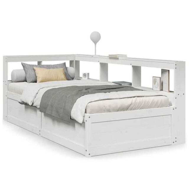Berkfield Home Bookcase Bed without Mattress White 90x190cm Solid Wood Pine - Size: 90x190 cm - image 1