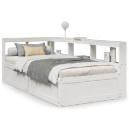 Berkfield Home Bookcase Bed without Mattress White 90x190cm Solid Wood Pine - Size: 90x190 cm - thumbnail 1