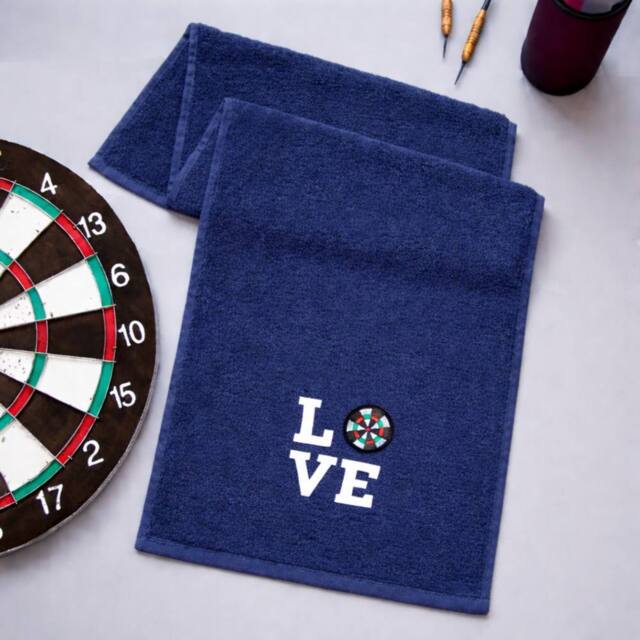 Duncan Stewart Love Sports Darts Towel in Navy - image 1