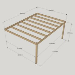 Rutland County Garden Furniture Ltd Wall Mounted Box Pergola - Wood - L360 x W480 x H270 cm - Rustic Brown in Light Green - thumbnail 3