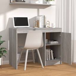 Berkfield Home Desk Grey Sonoma 100x50x76 cm Engineered Wood - Size: 100 x 50 x 76 cm - thumbnail 3