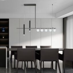 Garwarm 45W Dimmable Modern LED Pendant Light, 120cm Remote-Controlled in Black - thumbnail 3
