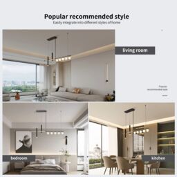 Garwarm 45W Dimmable Modern LED Pendant Light, 120cm Remote-Controlled in Black - thumbnail 7