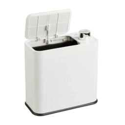 KORVIXA 16L Bathroom Trash Can Garbage Can in White - Size: 100 cm x 100 cm - thumbnail 1
