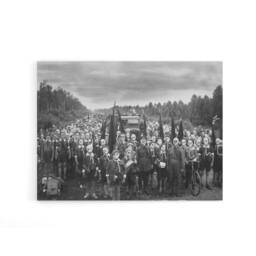 "Artery8 Bulla 1937 Schoolchildren Gas Mask Drill Canvas Wall Art Print in Grey - Size: W18"" x H24""" - thumbnail 1