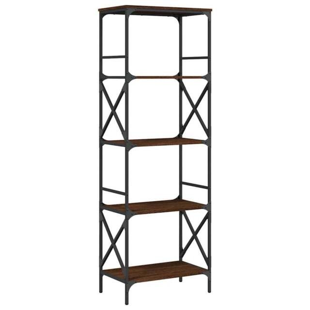 Berkfield Home Bookcase 5-Tier Brown Oak 59x35x171 cm Engineered Wood - Size: 59 x 35 x 171 cm - image 1
