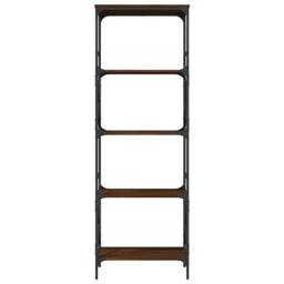 Berkfield Home Bookcase 5-Tier Brown Oak 59x35x171 cm Engineered Wood - Size: 59 x 35 x 171 cm - thumbnail 4