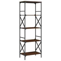 Berkfield Home Bookcase 5-Tier Brown Oak 59x35x171 cm Engineered Wood - Size: 59 x 35 x 171 cm - thumbnail 1