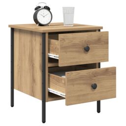 Berkfield Home Bedside Cabinet Artisan Oak 40x42x50 cm Engineered Wood in Beige - Size: 40 x 42 x 50 cm - thumbnail 3