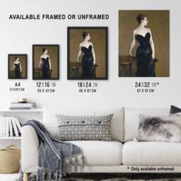 "Artery8 Madame X Portrait Painting Sargent Wall Art Poster Print in Brown - Size: W24"" x H32""" - thumbnail 3
