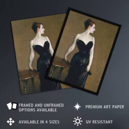 "Artery8 Madame X Portrait Painting Sargent Wall Art Poster Print in Brown - Size: W24"" x H32""" - thumbnail 2