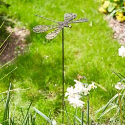 Paper High Tramea Metal Dragonfly Garden Stake Decoration in Copper - thumbnail 5