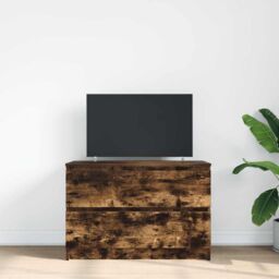 Berkfield Home TV Cabinet Smoked Oak 80x35x54 cm Engineered Wood in Brown - Size: 80 x 35 x 54 cm - thumbnail 3