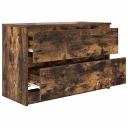 Berkfield Home TV Cabinet Smoked Oak 80x35x54 cm Engineered Wood in Brown - Size: 80 x 35 x 54 cm - thumbnail 5