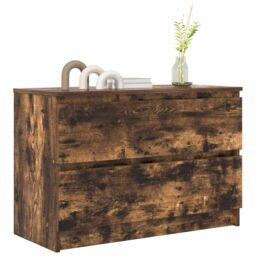 Berkfield Home TV Cabinet Smoked Oak 80x35x54 cm Engineered Wood in Brown - Size: 80 x 35 x 54 cm - thumbnail 4