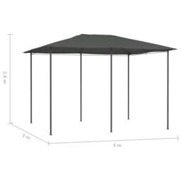 Berkfield Home Gazebo 3x4x2.6 m Anthracite 160 g/m ² in Black - thumbnail 4