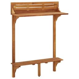 Berkfield Home Beautiful 3 Piece Balcony Bar Set Solid Wood Acacia in Brown - thumbnail 1
