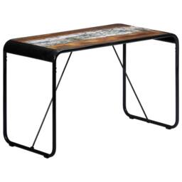 Berkfield Home Table Dining Table 118x60x76 cm Solid Reclaimed Wood - Size: 118 x 60 x 76 cm - thumbnail 9