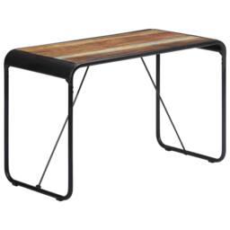 Berkfield Home Table Dining Table 118x60x76 cm Solid Reclaimed Wood - Size: 118 x 60 x 76 cm - thumbnail 2