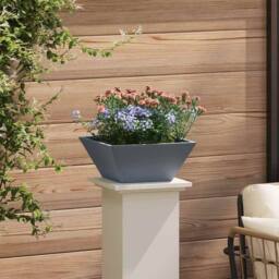 Berkfield Home Garden Bowl Planter Anthracite 35x35x15 cm Steel in Dark Grey - Size: 35 x 35 x 15 cm - thumbnail 4