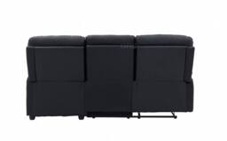 Home Detail Carter 3 Seater Sofa With Right-Hand Chaise & Left-Hand Recliner, Black Faux Leather - thumbnail 6