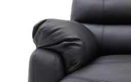 Home Detail Carter 3 Seater Sofa With Right-Hand Chaise & Left-Hand Recliner, Black Faux Leather - thumbnail 3