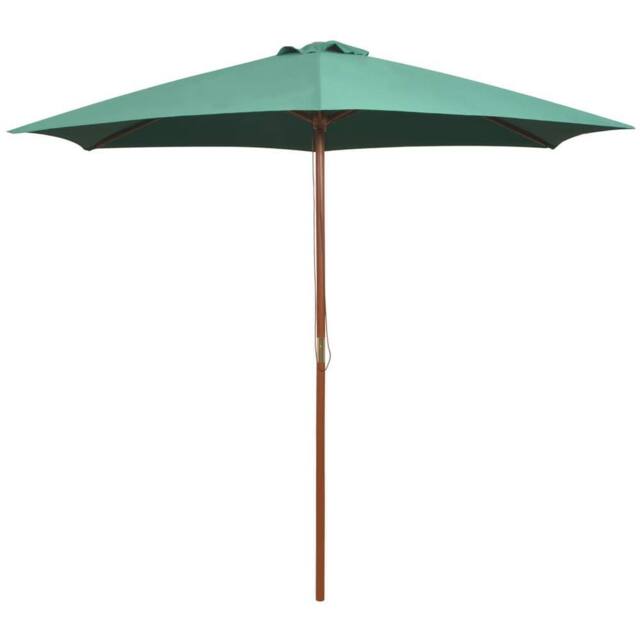 Berkfield Home Parasol 270x270 cm Wooden Pole Green - image 1