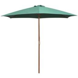 Berkfield Home Parasol 270x270 cm Wooden Pole Green - thumbnail 1