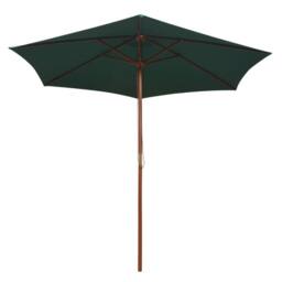 Berkfield Home Parasol 270x270 cm Wooden Pole Green - thumbnail 2